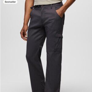 Prana Pants Men's Large Gray Stretch Zion Cargo Belted Outdoors Hiking W38 x 32L